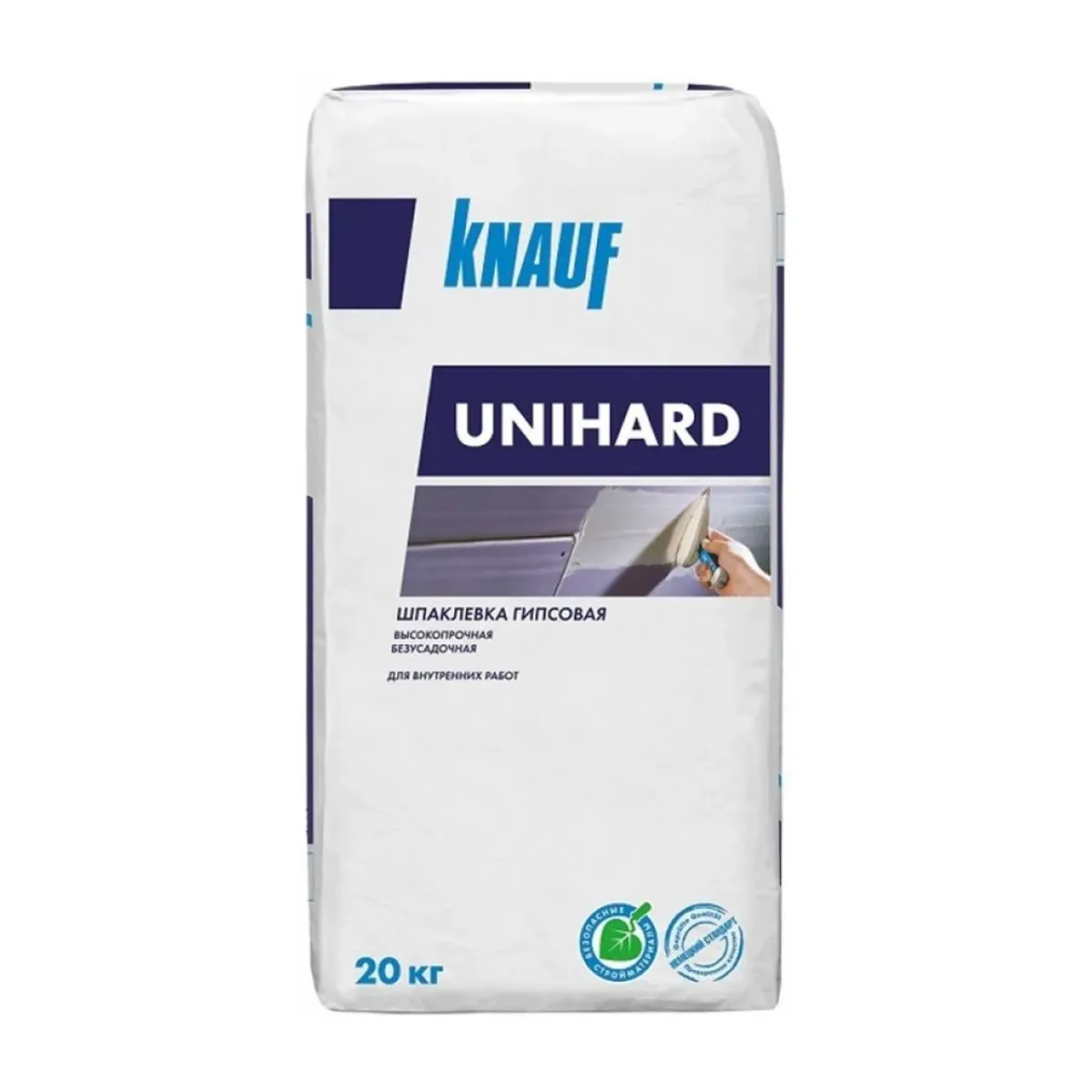 Шпаклевка гипсовая высокопрочная Knauf Унихард 20 кг