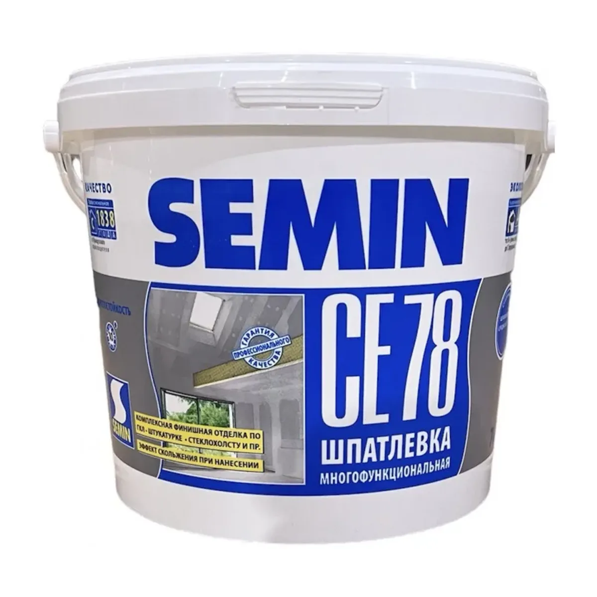 Шпаклевка финишная готовая универсальная SEMIN CE 78 белая крышка 20кг