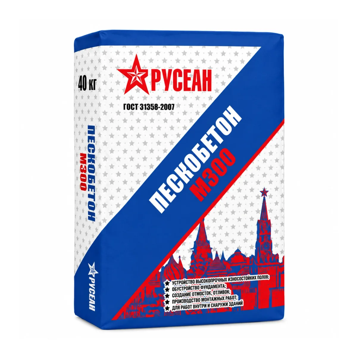 Пескобетон (ЦПС) М300 Русеан 40 кг